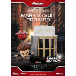 Marvel Mini Egg Attack figúrkas The Infinity Saga Stark Tower series Tony Stark & Mark VII suit pod mod 12 cm